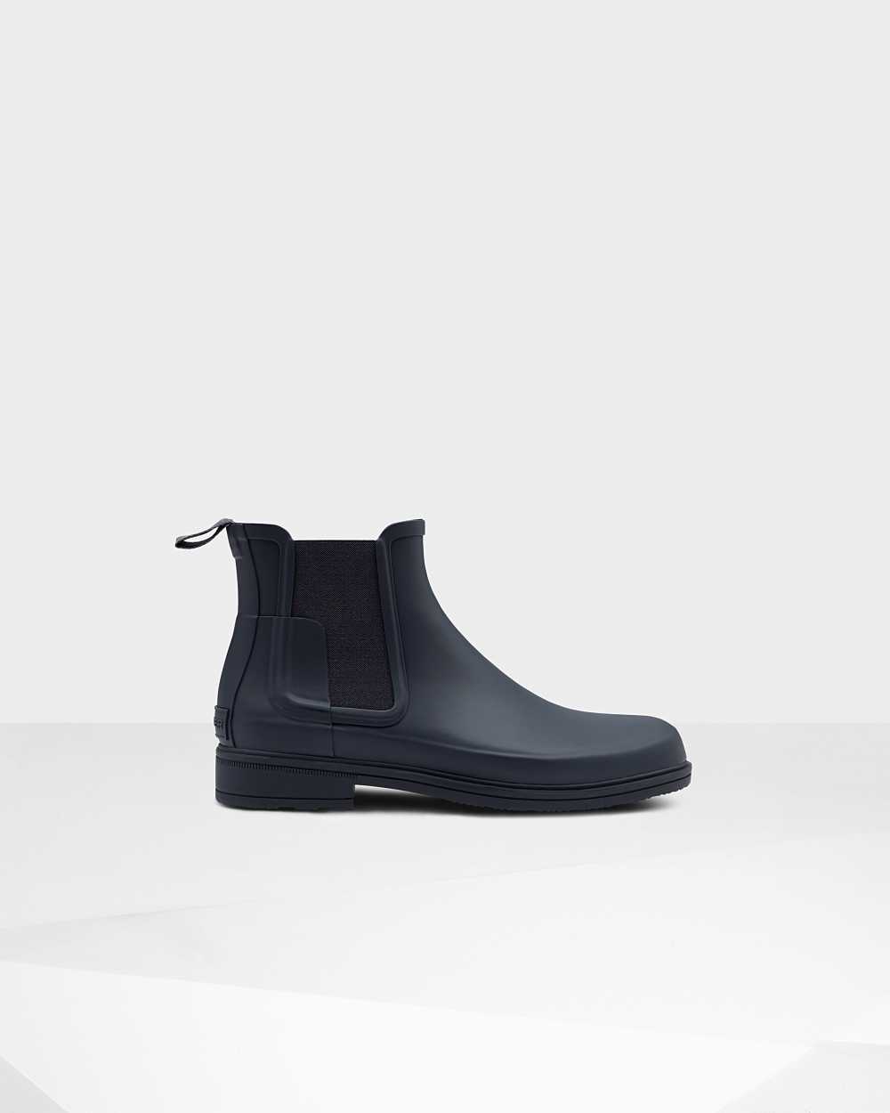 Mens Hunter Refined Slim Fit Chelsea Boots Navy | RVFCZM-763